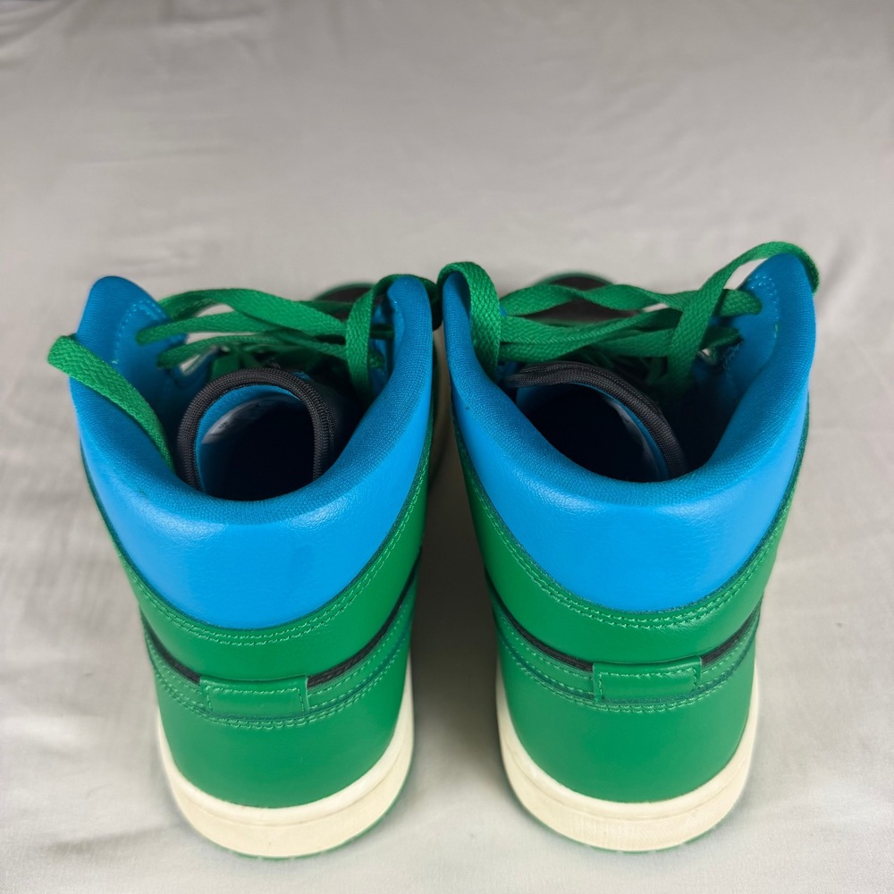 Nike Womens Size 9 Air Jordan 1 Mid Lucky Green Aquatone BQ6472-033 Sneaker - Picture 4 of 5